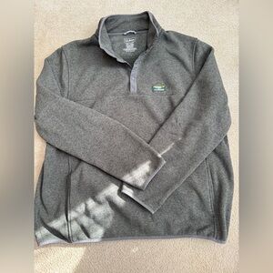 Gray Quarter-Zip Pullover, Olive With Gray Trim.